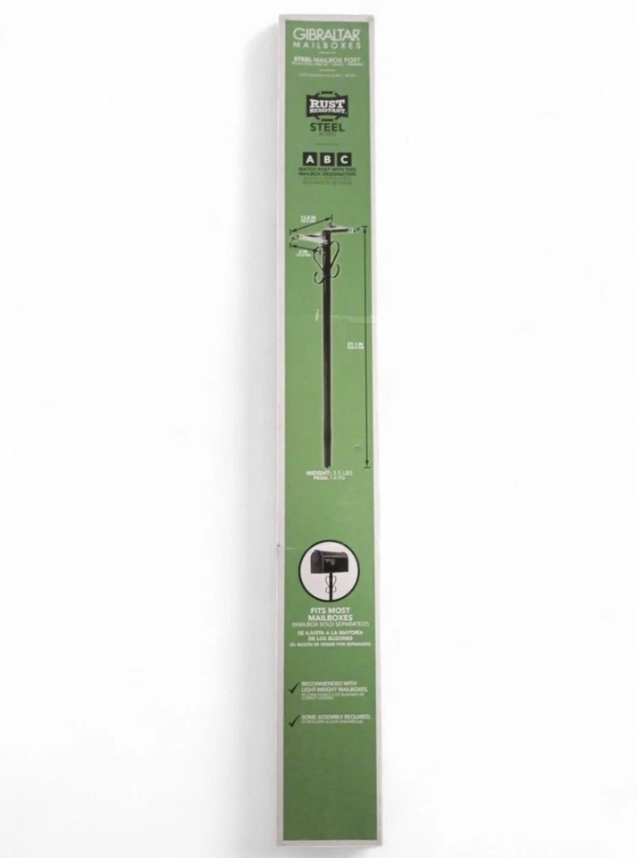 Gibraltar Round Steel Mailbox Post w/Decorative Scrolls — Black [PBK00000] - Image 1 of 4