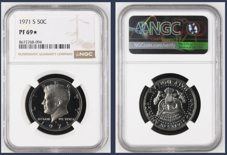 1971-S PROOF KENNEDY HALF DOLLAR NGC PF69* (FRESH SLAB) - Image 1 of 1