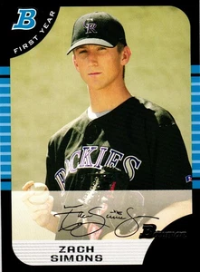 Bowman Draft Picks & Prospects 2005 #BDP91 Zach Simons - Imagen 1 de 2
