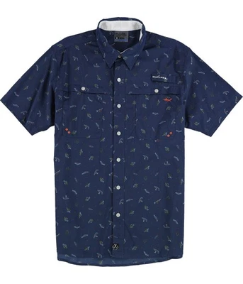 SALT LIFE Mens Fish N Lures Button Up Shirt, Multicoloured, Medium - Image 1 of 2