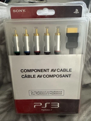 Cable AV Componente Sony Playstation YPbPr Oficial OEM PS2 PS3 Punta Dorada Nuevo - Imagen 1 de 4