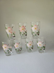 7 Franciscan Desert Rose Glass Tumbler 5 1/4" Tall Libby Vintage Excellent - Picture 1 of 5