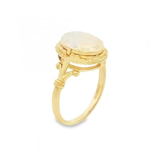 Ovaler Medaillonring 9 kt Gelbgold - Größe P - 7 x 10 mm - Bild 1 von 8