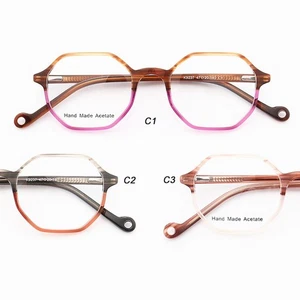 47mm Unisex Retro Polygon Eyeglass Frames Full Rim Spectacles Glasses with Box - Picture 1 of 19
