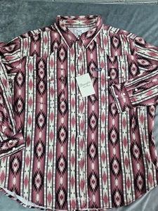 Neu Wrangler Retro Hemd Herren XXL Western Pearl Snap Aztekenmuster Brushpopper Neu mit Etikett - Bild 1 von 9