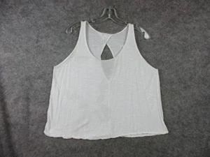 Ambiance Apparel Top Womens 1X White Sleeveless Shirt open back Heathered Sheer - Picture 1 of 16