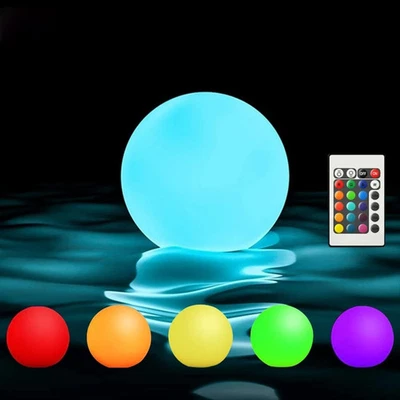 6 pc Floating Pool Lights 3” LED Light-Up Balls w/ Remote - Image 1 of 3