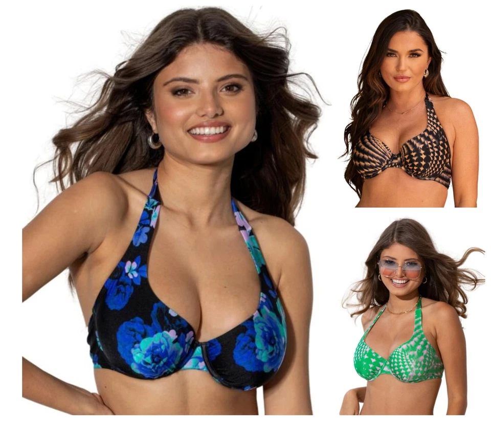 Pour Moi Portofino Bikini Top Halterneck Underwired Womens Swimwear 29700 - Image 1 of 1