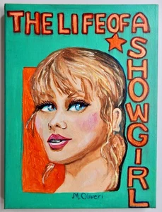 Original Acryl Gemälde auf 9"x12" Leinwand von Taylor Swift namens Showgirl - Bild 1 von 2