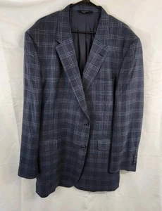 Jos. A. Bank Signature Collection Silk Wool Blue Windowpane Jacket Blazer 50L - Picture 1 of 11