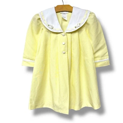 Винтажный Bonnie Jean Куртка Пальто имбирь широкий воротник розетки плиссированные девочек Sz 3T - Изображение 1 из 4