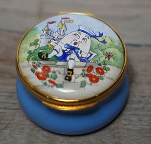 Windsor Park Enamels Humpty Dumpty Box Blue England Hand Paint - Picture 1 of 5