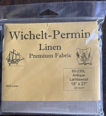Wichelt -Permin Danish Cross Stitch 32 count Linen Antique Lambswool 18" x 27" - Image 1 of 2