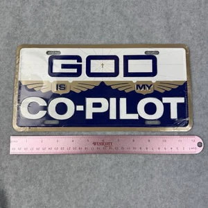 Vintage God Is My Co-Pilot Metal License Plate Embossed New - Picture 1 of 5