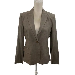 Chaqueta Blazer Theory Beige Lana Mujer 10 Elástica Dos Botones Preppy Portador - Imagen 1 de 11