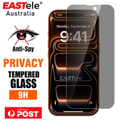For iPhone 17 16 15 14 Plus 13 12 11 Pro Max XR Privacy Glass Screen Protector - image 1 of 4