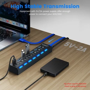 Multifunktions 7 Port USB HUB 3,0 Splitter Expansion Laptop Desktop Adapter - Bild 1 von 13