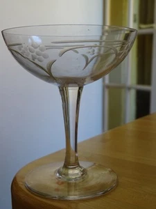 CRISTAL DE NANCY FRANCE 1 ANCIENNE COUPE A CHAMPAGNE ART DECO - Imagen 1 de 7