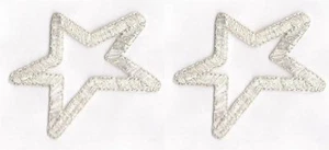 Silber Metallic Stern Umriss Stickaufnäher - Bild 1 von 1