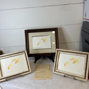 Steve "JUM" Yee Goldfish Art Print 3 pieces framed - Picture 1 of 13