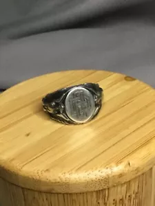 Heavy 13 Gram WWII Era Sterling Silver Eagle Signet Size 13.5 Ring - Picture 1 of 10