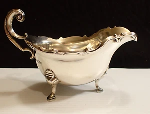 Antique Premium Quality Sterling Silver Heavy Gauge Gravy Boat - Art Nouveau - Bild 1 von 13