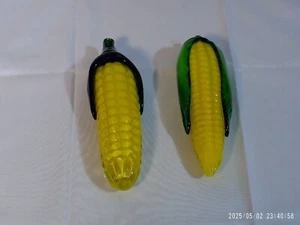 "Pre-Owned" 2 Pcs. Murano Style Glass Vegetables Ear Corn - Picture 1 of 6