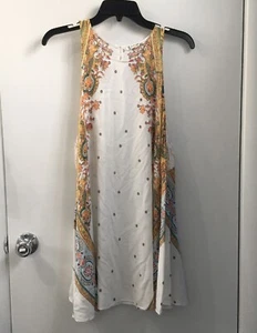 Free People Intimately Darjeeling Paisley Dress Sleeveless Ivory Medium Boho - Picture 1 of 12
