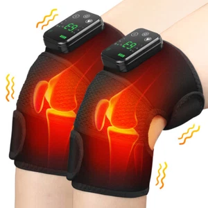 Electric Heated Vibration Knee Joint Brace Therapy Shoulder Massager Pain Relief - Picture 1 of 28
