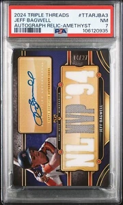 2024 Topps Triple Threads Jeff Bagwell Triple Relic Auto #/27 PSA 7 NL MVP 94' - Picture 1 of 2