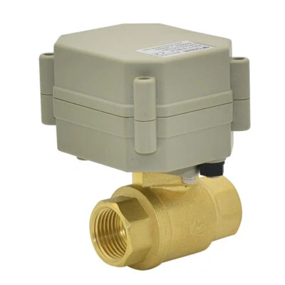 Válvula de bola motorizada bidireccional de latón DN15 AC110 ~ 230V, válvula eléctrica de 1/2 pulgada Foto 1 de 4