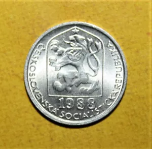 S12 - Czechoslovakia 10 Haleru 1988 Uncirculated Aluminum Coin - Czech Lion - Picture 1 of 2