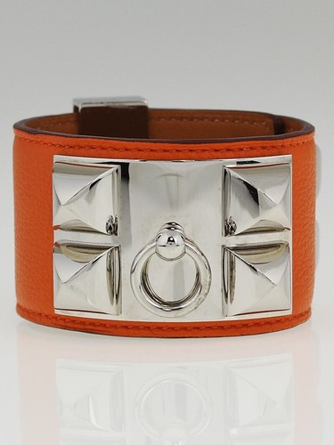 HERMÈS BRACCIALE HERMES NERO ARANCIONE COLLANA DI CHIEN POLSINO (CDC)