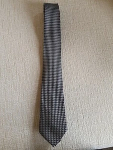 Matalan Herren Krawatte Grau Blau Geometrisches Muster Polyester Krawatte  - Bild 1 von 5