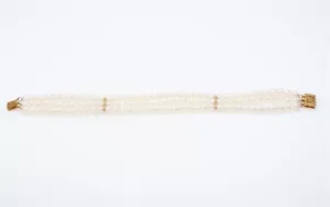 Bracciale Designer $1500 5,5mm Perle Coltivate Tri Filo Oro Giallo 14k - Foto 1 di 4
