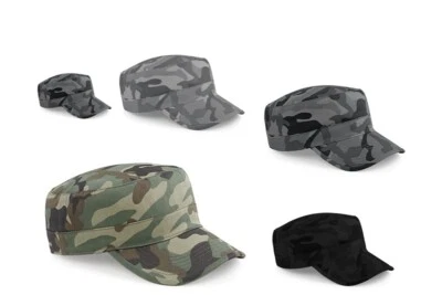 BEECHFIELD Camo Army Cap Kuba Military Style Camouflage Twill Baumwolle B33 NEU