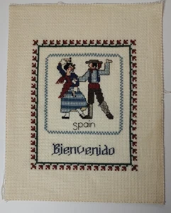 Counted Cross Stitch Spain Dancers Completed 5.5" X 6.5" Design - Picture 1 of 4