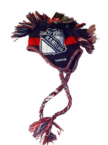 New York Rangers NY Boys Face off Reebok Hat Cap NHL Fleece Tassle New with Tags - Picture 1 of 8
