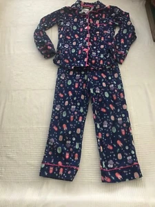 Joe Boxer Blue 2 Piece Pajama Set Size M Girls 4/5 Owls Excellent - Picture 1 of 5