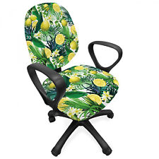 Jungle Office Chair Slipcover Exotic Plants Green Leaf