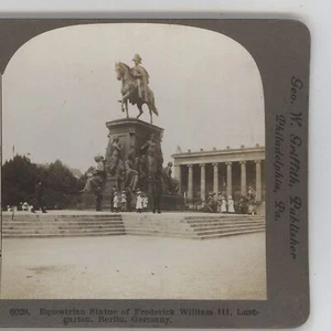 Estatua ecuestre Federico Guillermo III Berlín Alemania Griffith Stereoview 1905 - Imagen 1 de 3