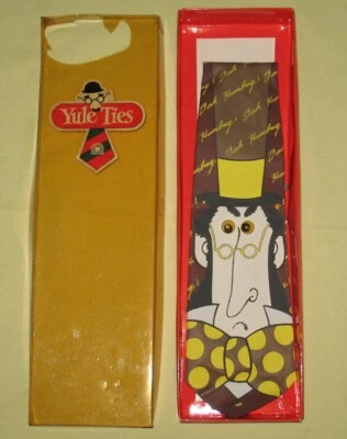 BAH HUMBUG EBENEZER SCROOGE Christmas Clip on Tie, Yule Ties Vintage 1985 - Image 1 of 4