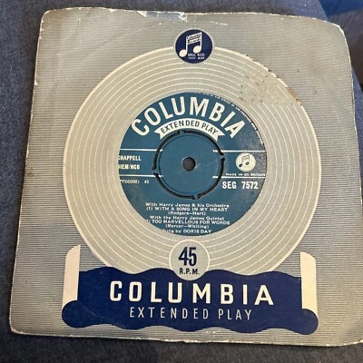 DORIS DAY EP - With a Song In My Heart 7” Single Vinyl Record 1955 Columbia Vg+ - Image 1 of 2