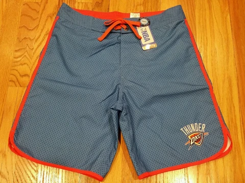 NBA Oklahoma City Thunder Boy's Swimsuit Swim Shorts Trunks Blue Size Medium Cover