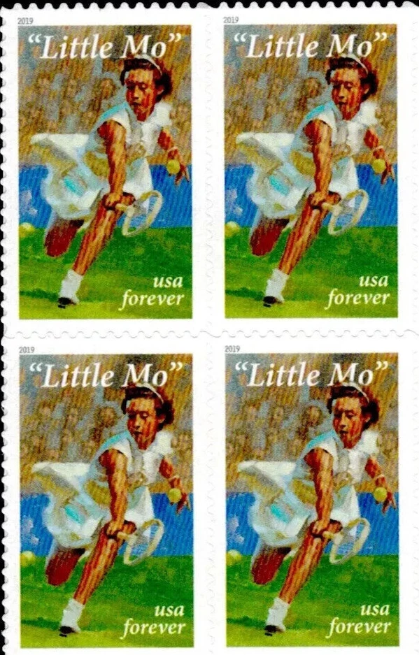 US Little Mo Maureen Connolly Brinker Forever Stamp Block of 4 Scott #5377 - Image 1 of 1