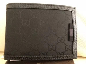 Gucci Double G Logo Guccisima Canvas Wallet Black Large NEW - Picture 1 of 3