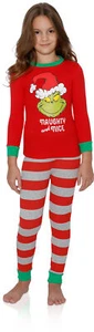 Dr. Seuss The Grinch Naughty and Nice Girls Cotton Pajama Set - Picture 1 of 6