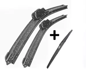 Renault Kangoo Wiper Blades Aero For VAN 2010-2013 FRONT PAIR & REAR 3 x BLADES - Picture 1 of 10