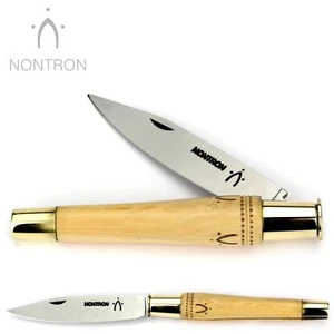 Cuchillo Nontron France 12 cm - Boj - Doble viola - Hoja acero al carbono - Imagen 1 de 5