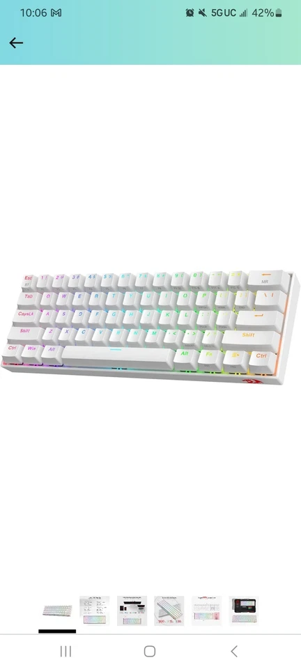 Redragon K530 Pro Draconic 60% Wireless RGB Mechanical Keyboard, Bluetooth/2.4Gh - Image 1 of 1